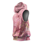 Dreamy Butterfly Collar Australia Breast Cancer Pink Sleeveless Hoodie Indigenous Art