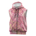Dreamy Butterfly Collar Australia Breast Cancer Pink Sleeveless Zip Hoodie Indigenous Art