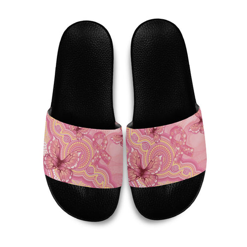 Dreamy Butterfly Collar Australia Breast Cancer Pink Slide Sandals Indigenous Art