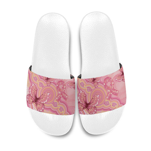 Dreamy Butterfly Collar Australia Breast Cancer Pink Slide Sandals Indigenous Art