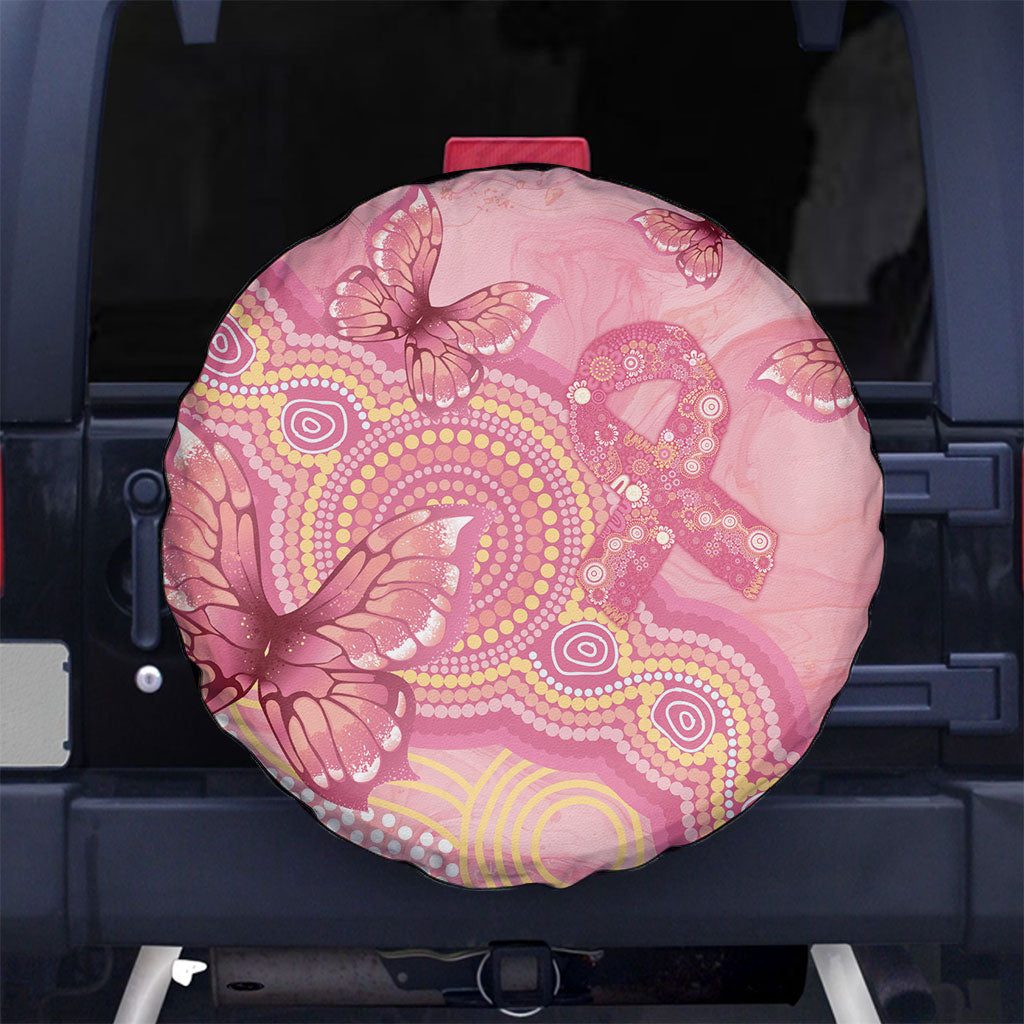 Dreamy Butterfly Collar Australia Breast Cancer Pink Spare Tire Cover Indigenous Art