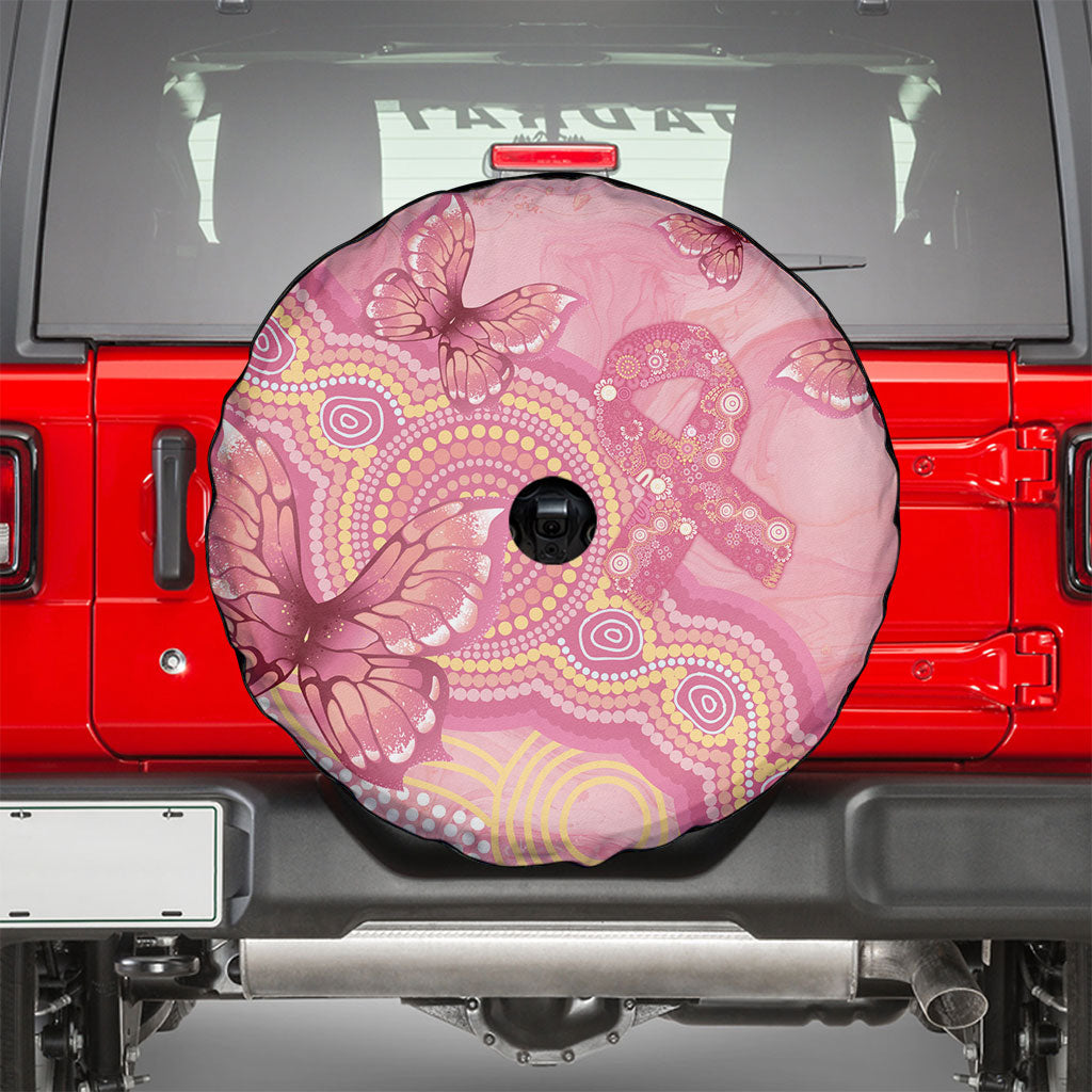 Dreamy Butterfly Collar Australia Breast Cancer Pink Spare Tire Cover Indigenous Art