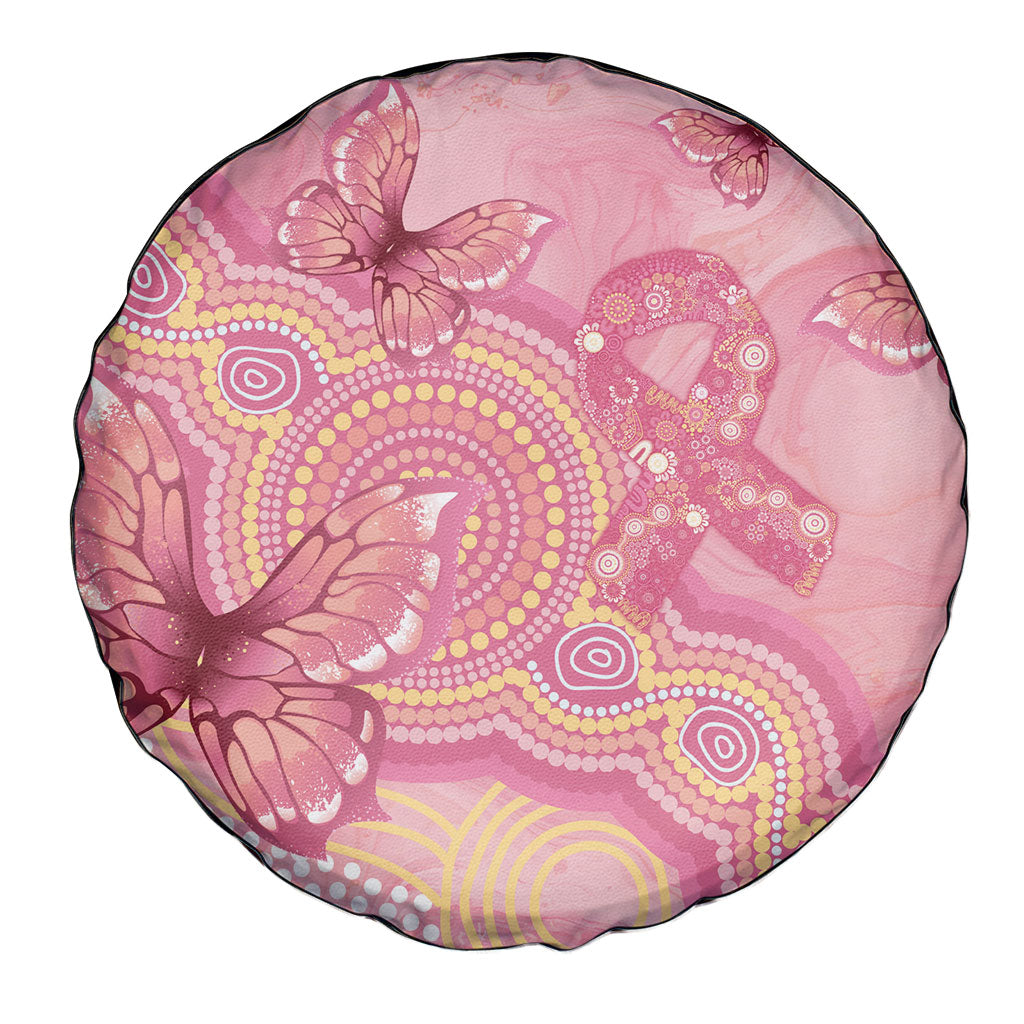 Dreamy Butterfly Collar Australia Breast Cancer Pink Spare Tire Cover Indigenous Art