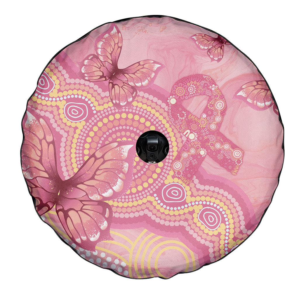 Dreamy Butterfly Collar Australia Breast Cancer Pink Spare Tire Cover Indigenous Art