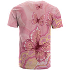Dreamy Butterfly Collar Australia Breast Cancer Pink T Shirt Indigenous Art
