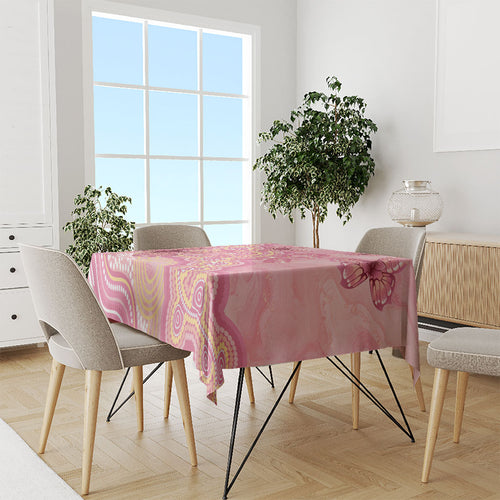 Dreamy Butterfly Collar Australia Breast Cancer Pink Tablecloth Indigenous Art