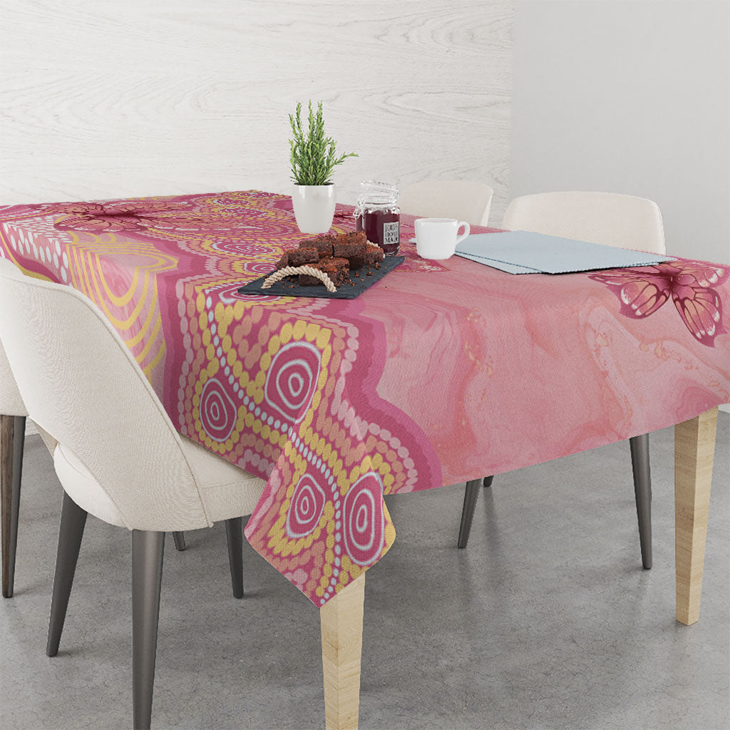 Dreamy Butterfly Collar Australia Breast Cancer Pink Tablecloth Indigenous Art