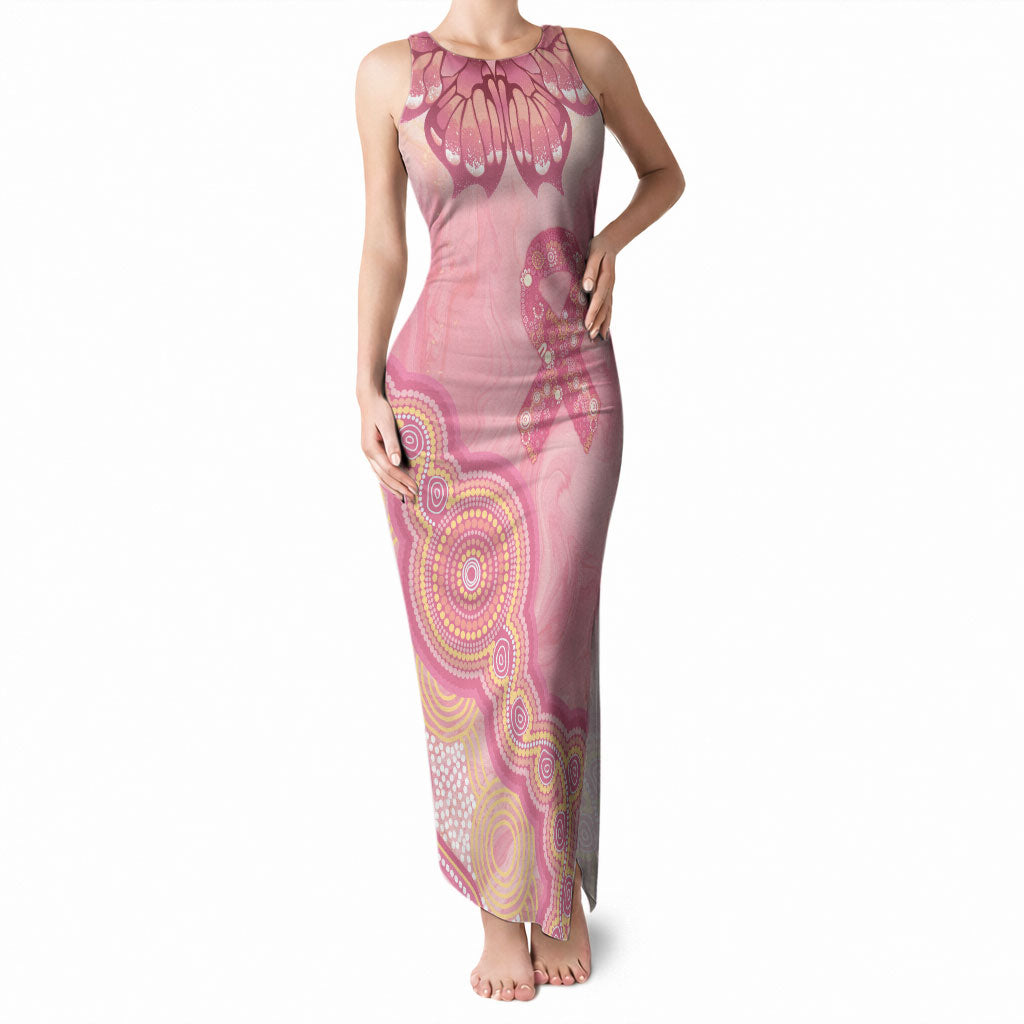 Dreamy Butterfly Collar Australia Breast Cancer Pink Tank Maxi Dress Indigenous Art