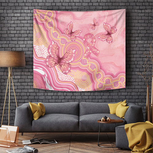 Dreamy Butterfly Collar Australia Breast Cancer Pink Tapestry Indigenous Art
