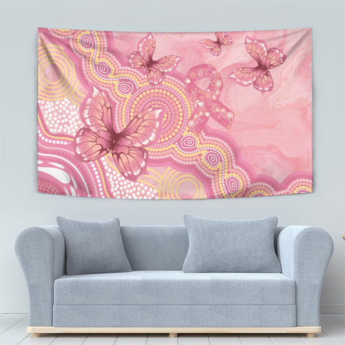 Dreamy Butterfly Collar Australia Breast Cancer Pink Tapestry Indigenous Art