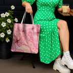 Dreamy Butterfly Collar Australia Breast Cancer Pink Tote Bag Indigenous Art