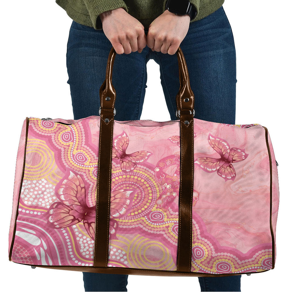 Dreamy Butterfly Collar Australia Breast Cancer Pink Travel Bag Indigenous Art