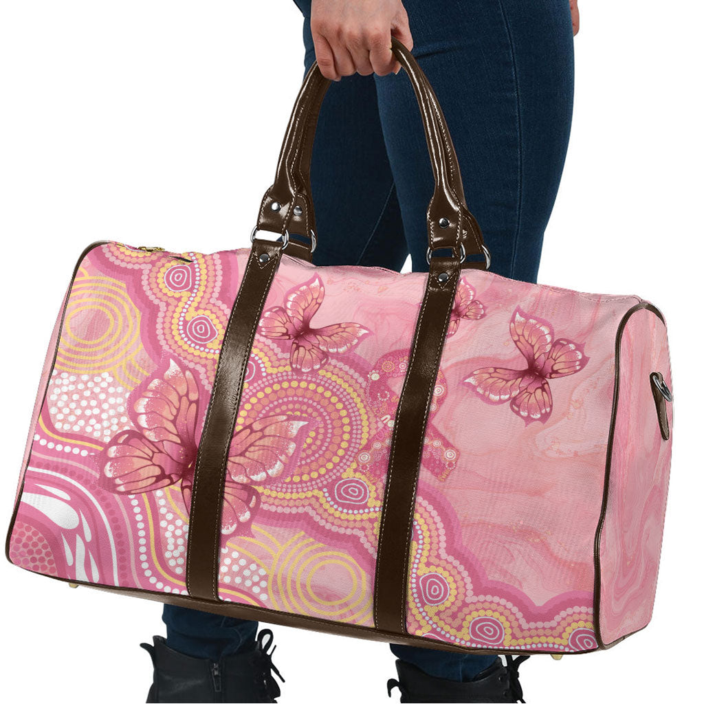 Dreamy Butterfly Collar Australia Breast Cancer Pink Travel Bag Indigenous Art