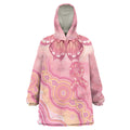 Dreamy Butterfly Collar Australia Breast Cancer Pink Wearable Blanket Hoodie Indigenous Art
