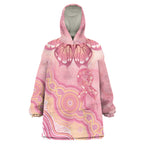 Dreamy Butterfly Collar Australia Breast Cancer Pink Wearable Blanket Hoodie Indigenous Art