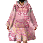 Dreamy Butterfly Collar Australia Breast Cancer Pink Wearable Blanket Hoodie Indigenous Art