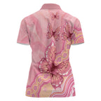 Dreamy Butterfly Collar Australia Breast Cancer Pink Women Polo Shirt Indigenous Art