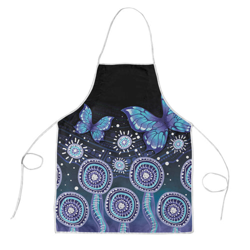 Dreamy Butterfly Collar Australia Purple Teal Hopeful Sky Apron Indigenous Aboriginal Art