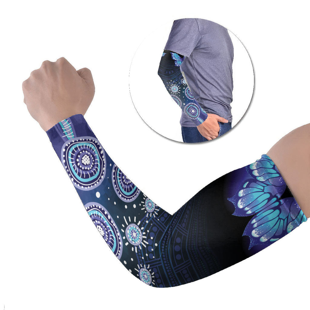 Dreamy Butterfly Collar Australia Purple Teal Hopeful Sky Arm Sleeves Indigenous Aboriginal Art