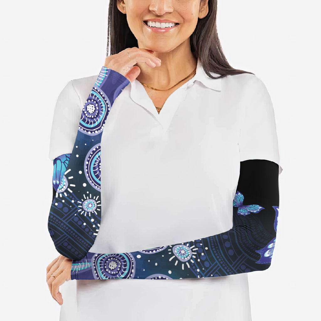 Dreamy Butterfly Collar Australia Purple Teal Hopeful Sky Arm Sleeves Indigenous Aboriginal Art