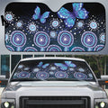 Dreamy Butterfly Collar Australia Purple Teal Hopeful Sky Auto Sun Shade Indigenous Aboriginal Art