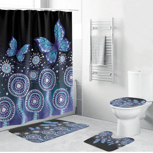 Dreamy Butterfly Collar Australia Purple Teal Hopeful Sky Bathroom Set Indigenous Aboriginal Art