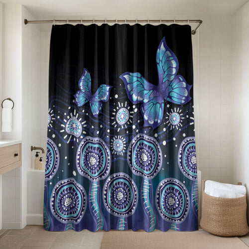 Dreamy Butterfly Collar Australia Purple Teal Hopeful Sky Bathroom Set Indigenous Aboriginal Art