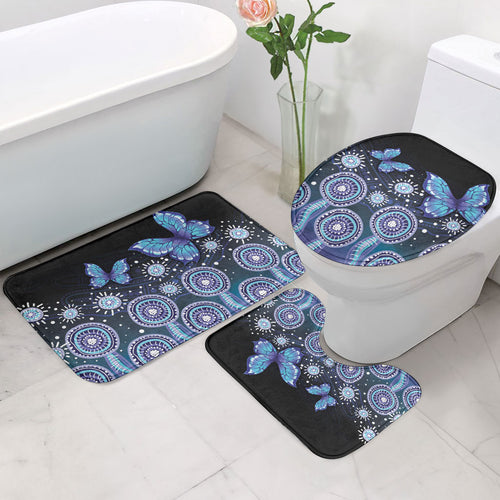 Dreamy Butterfly Collar Australia Purple Teal Hopeful Sky Bathroom Set Indigenous Aboriginal Art