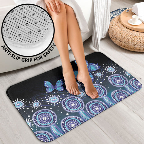 Dreamy Butterfly Collar Australia Purple Teal Hopeful Sky Bathroom Set Indigenous Aboriginal Art