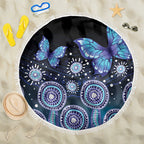 Dreamy Butterfly Collar Australia Purple Teal Hopeful Sky Beach Blanket Indigenous Aboriginal Art