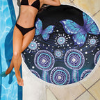 Dreamy Butterfly Collar Australia Purple Teal Hopeful Sky Beach Blanket Indigenous Aboriginal Art