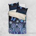 Dreamy Butterfly Collar Australia Purple Teal Hopeful Sky Bedding Set Indigenous Aboriginal Art