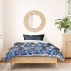Dreamy Butterfly Collar Australia Purple Teal Hopeful Sky Bedding Set Indigenous Aboriginal Art