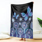Dreamy Butterfly Collar Australia Purple Teal Hopeful Sky Blanket Indigenous Aboriginal Art