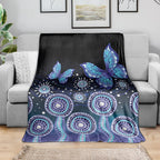 Dreamy Butterfly Collar Australia Purple Teal Hopeful Sky Blanket Indigenous Aboriginal Art