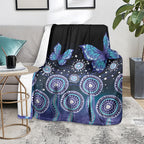 Dreamy Butterfly Collar Australia Purple Teal Hopeful Sky Blanket Indigenous Aboriginal Art