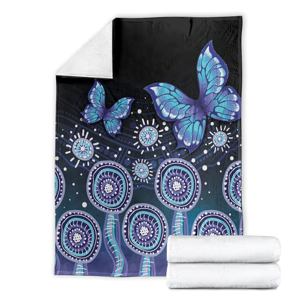 Dreamy Butterfly Collar Australia Purple Teal Hopeful Sky Blanket Indigenous Aboriginal Art