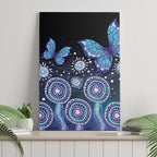 Dreamy Butterfly Collar Australia Purple Teal Hopeful Sky Canvas Wall Art Indigenous Aboriginal Art