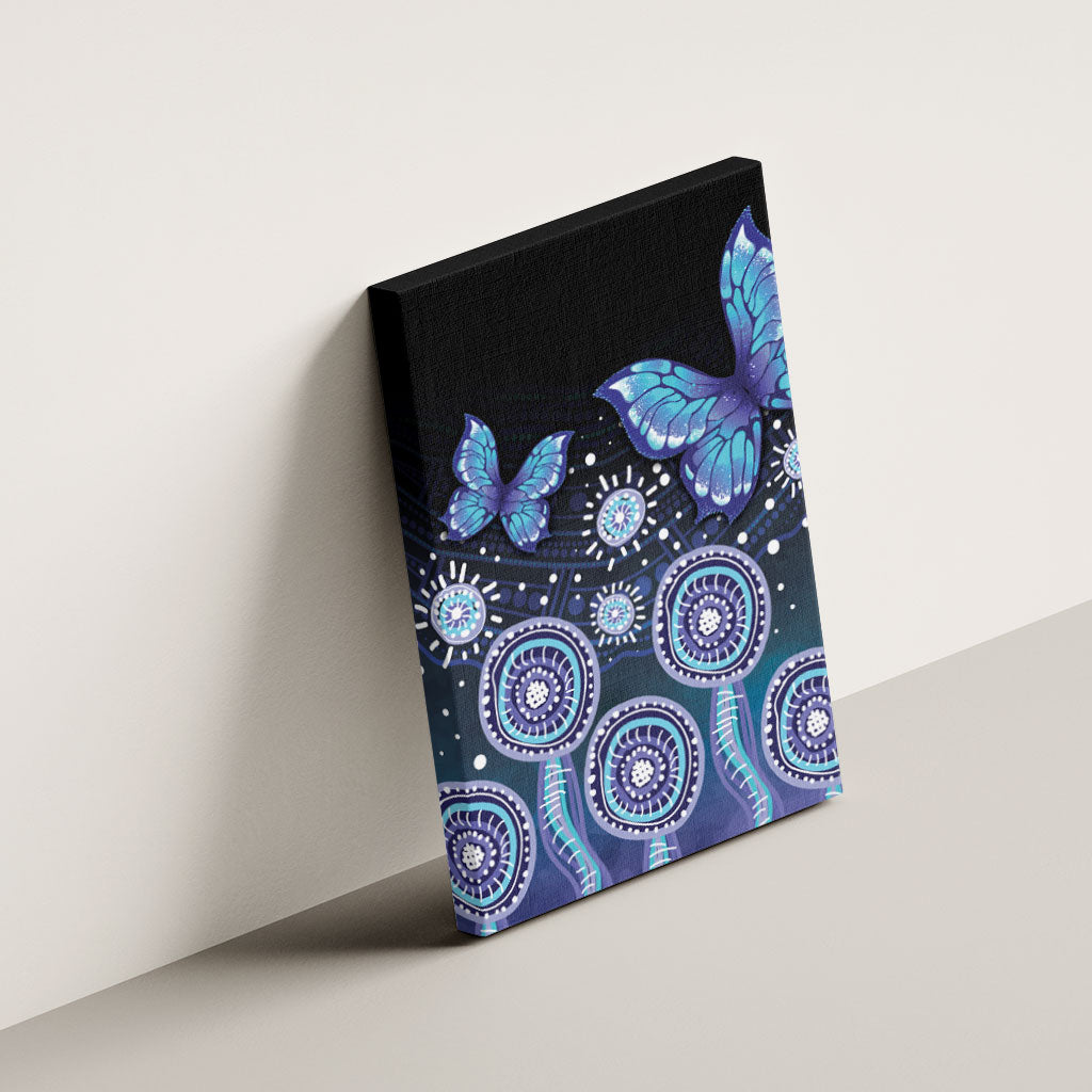 Dreamy Butterfly Collar Australia Purple Teal Hopeful Sky Canvas Wall Art Indigenous Aboriginal Art