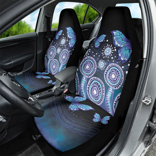 Dreamy Butterfly Collar Australia Purple Teal Hopeful Sky Car Seat Cover Indigenous Aboriginal Art