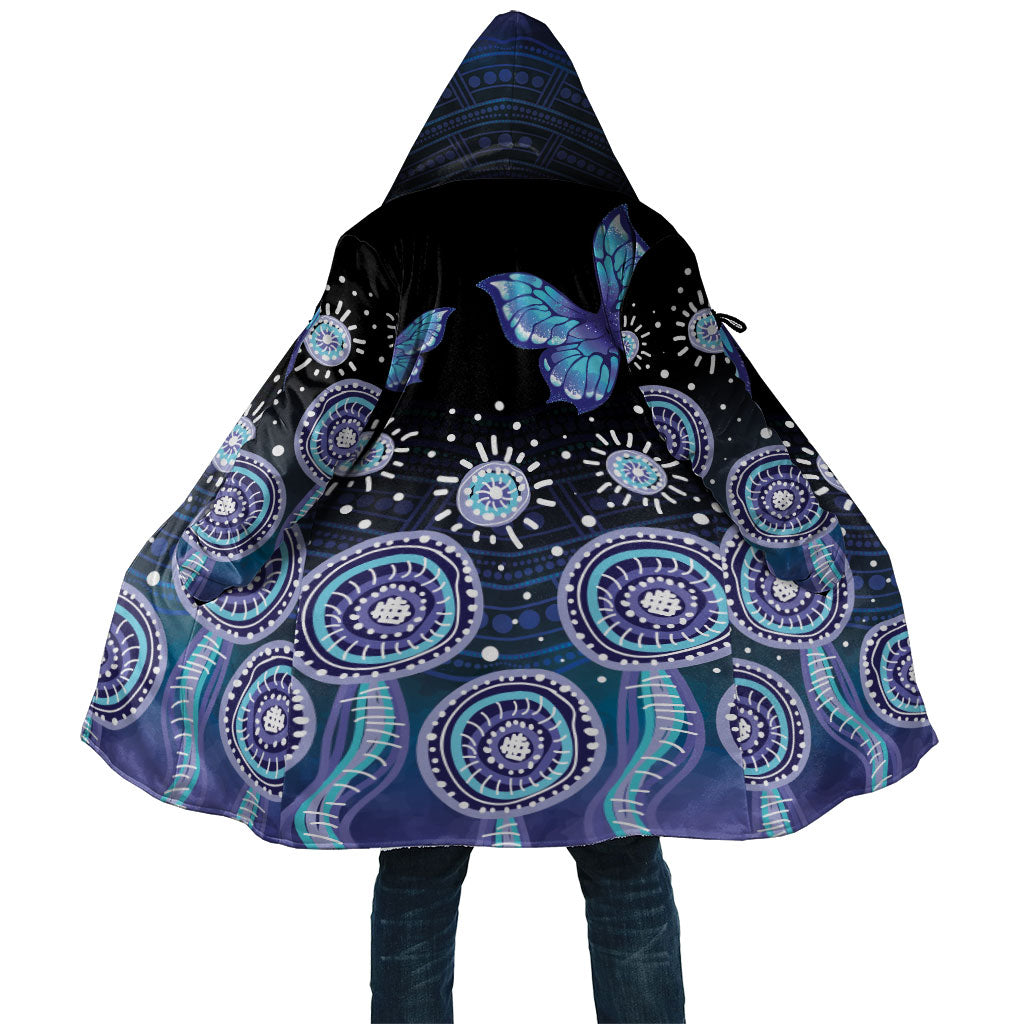 Dreamy Butterfly Collar Australia Purple Teal Hopeful Sky Cloak Indigenous Aboriginal Art