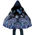 Dreamy Butterfly Collar Australia Purple Teal Hopeful Sky Cloak Indigenous Aboriginal Art