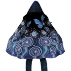 Dreamy Butterfly Collar Australia Purple Teal Hopeful Sky Cloak Indigenous Aboriginal Art