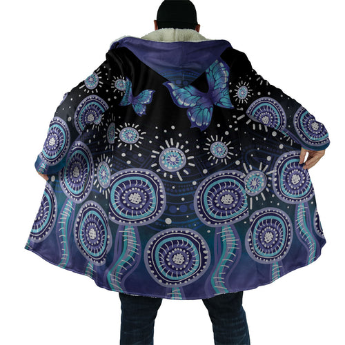 Dreamy Butterfly Collar Australia Purple Teal Hopeful Sky Cloak Indigenous Aboriginal Art