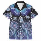 Dreamy Butterfly Collar Australia Purple Teal Hopeful Sky Hawaiian Shirt Indigenous Aboriginal Art
