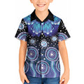 Dreamy Butterfly Collar Australia Purple Teal Hopeful Sky Kid Hawaiian Shirt Indigenous Aboriginal Art