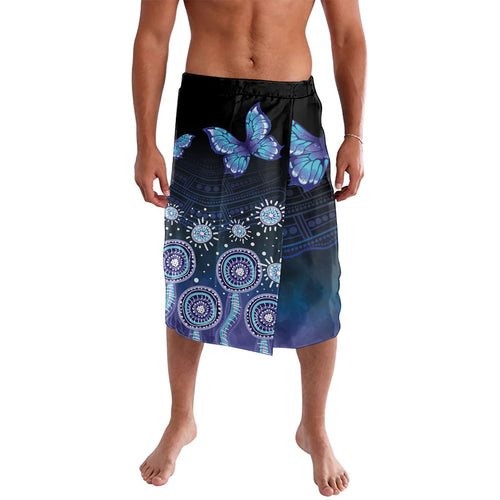 Dreamy Butterfly Collar Australia Purple Teal Hopeful Sky Lavalava Indigenous Aboriginal Art