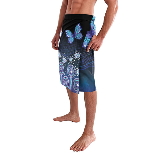 Dreamy Butterfly Collar Australia Purple Teal Hopeful Sky Lavalava Indigenous Aboriginal Art
