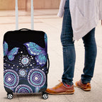 Dreamy Butterfly Collar Australia Purple Teal Hopeful Sky Luggage Cover Indigenous Aboriginal Art