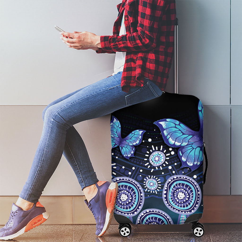 Dreamy Butterfly Collar Australia Purple Teal Hopeful Sky Luggage Cover Indigenous Aboriginal Art